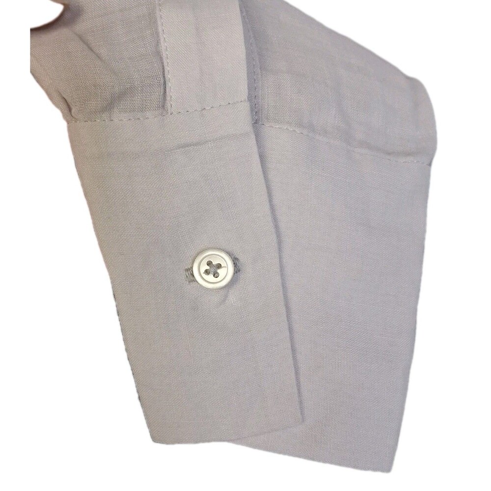 Sheer Light Gray Ramie Blouse Silk Cuffs Joseph Minimalist Top Sz 42 (US 10-12) - Picture 11 of 15